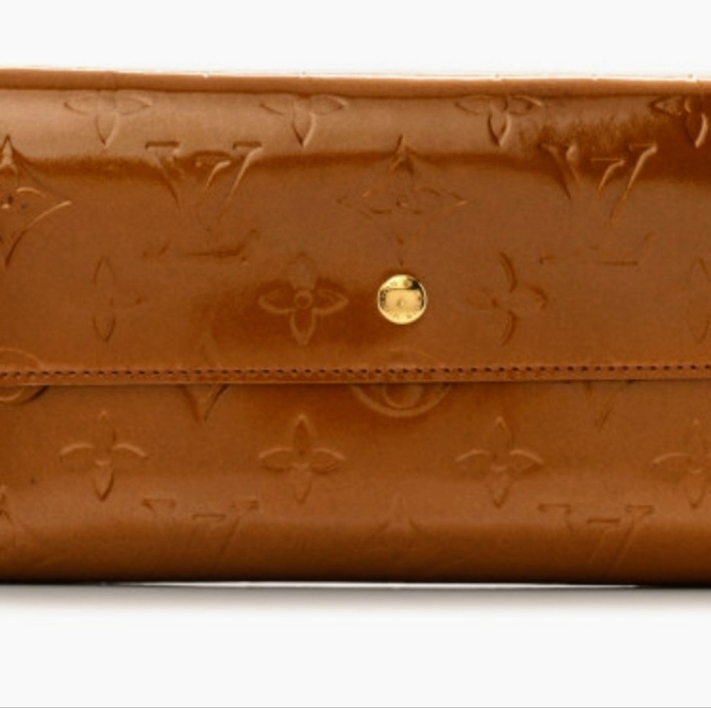 🤎 Authentic Louis Vuitton Rare Bronze Vernis Wallet Authentication Papers 🤎